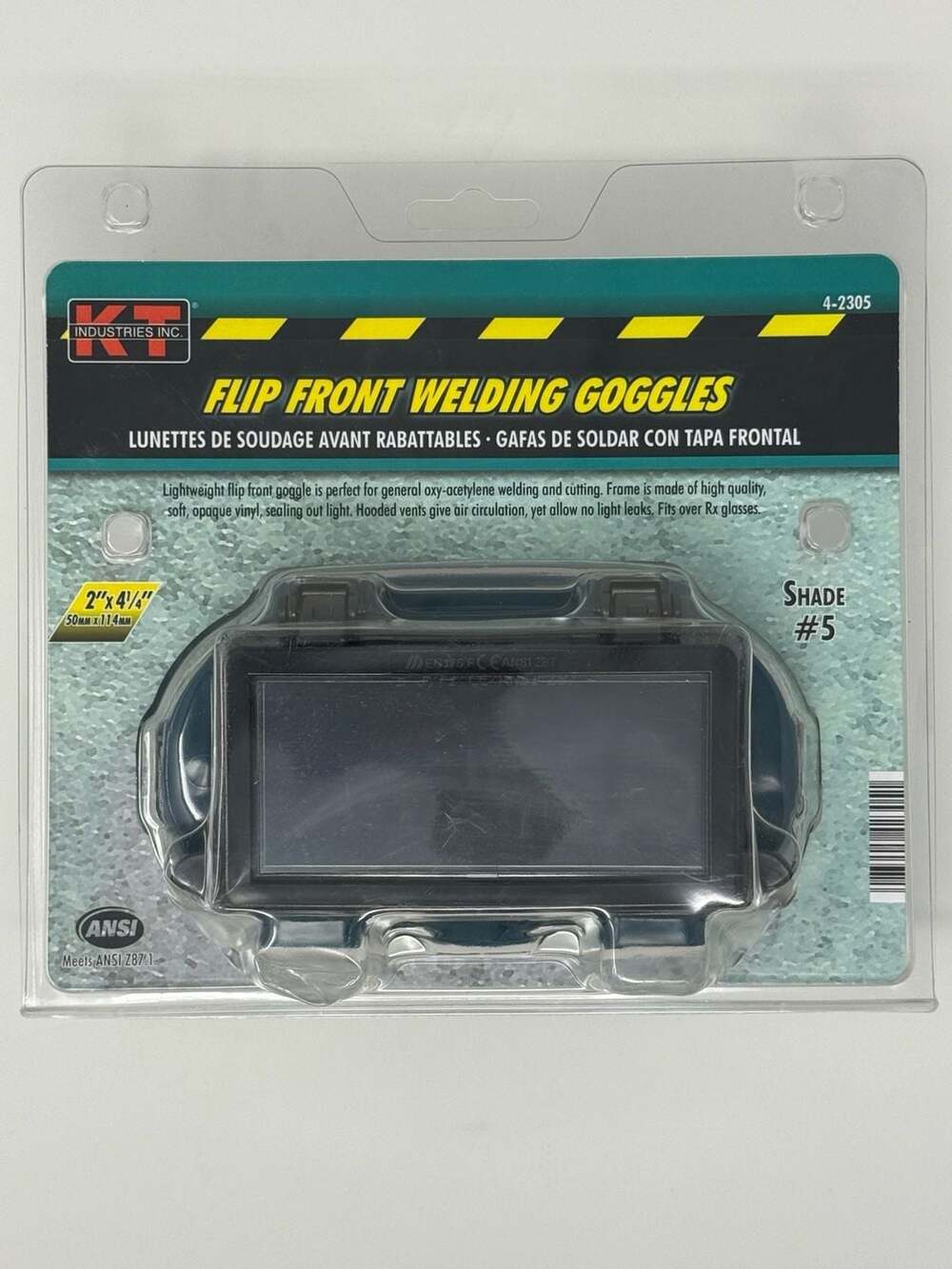 K-T Industries Flip Front Welding Goggles Shade #5 2"x4-1/4"